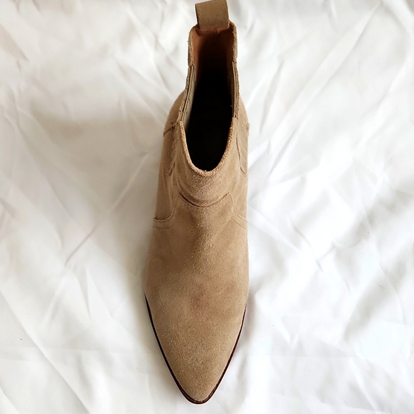 Madewell Elegant Tan Suede Ankle Booties 8.5 - Picture 7 of 10